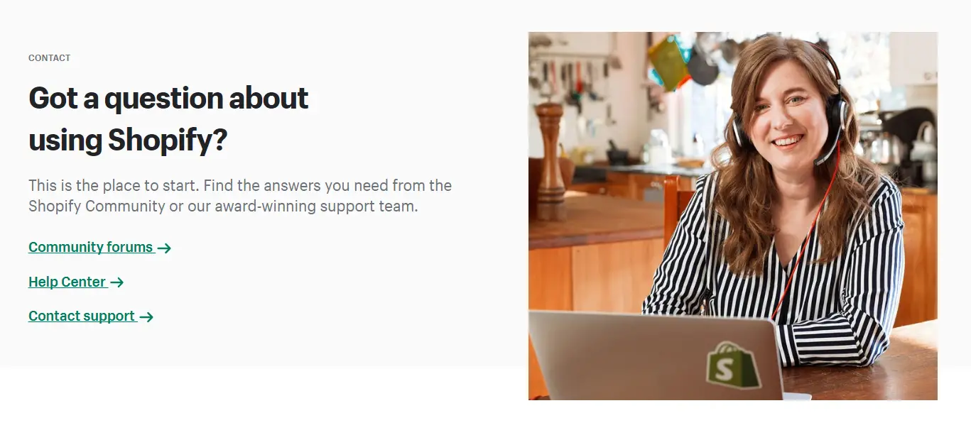 Shopify Support Homepage